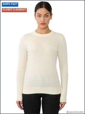 100% Pure Cashmere Crew Neck Sweater Tight Knit Long Sleeve Pullover